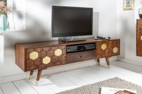 Meuble TV en bois massif coloris naturel
