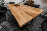 Table à manger de 200 cm en bois massif coloris naturel