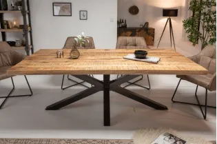 Table à manger en bois massif de 180 cm coloris naturel
