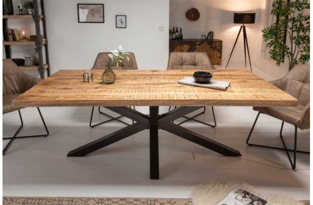 Table à manger en bois massif de 180 cm coloris naturel
