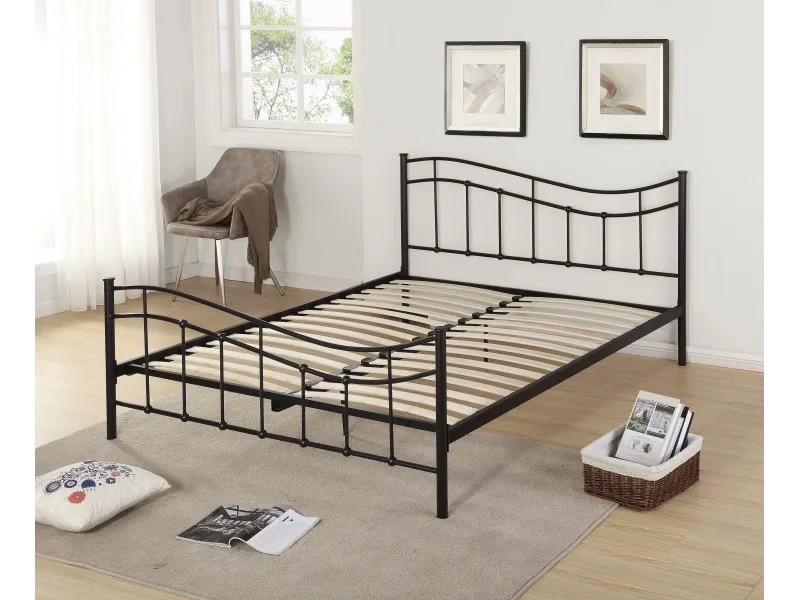 Lit contemporain de 160 x 200 cm en métal coloris noir