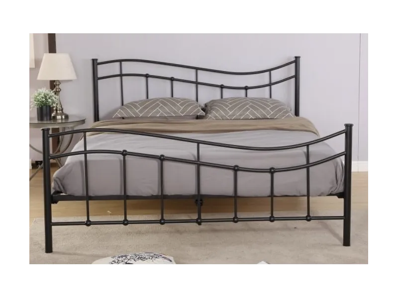Lit contemporain de 140 x 200 cm en métal coloris noir