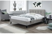 Lit adulte moderne de 180 x 200 cm en tissu beige