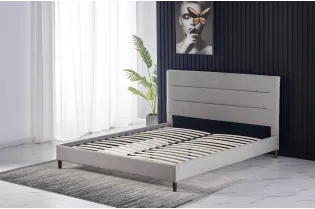 Lit moderne de 160 x 200 cm en tissu coloris gris 2