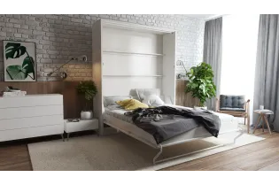 Lit encastrable vertical de 160 x 200 cm coloris blanc