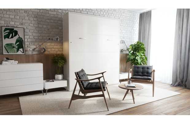 Lit encastrable vertical de 160 x 200 cm coloris blanc