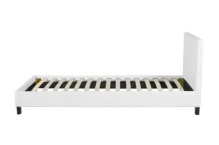 Lit moderne de 90 x 200 cm en simili cuir blanc 2