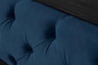 Lit design 160x200cm Chesterfield en velours coloris bleu