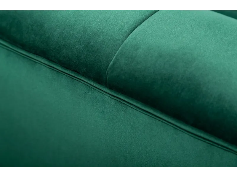 Canapé Rétro Noblesse 3 places 225cm en Velours Vert Émeraude avec Pieds Dorés