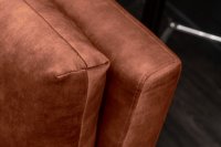 Canapé antique en velours marron rouillé 220cm