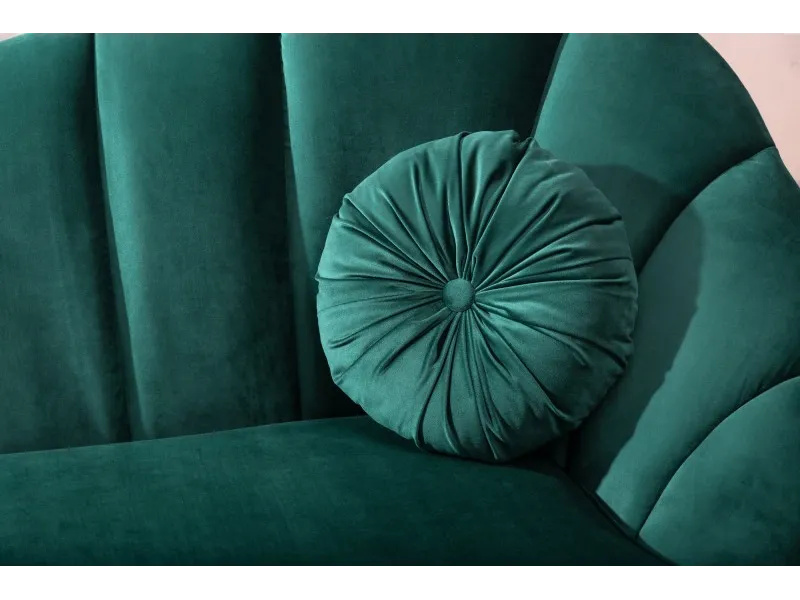 Canapé en velours style rétro coloris Turquoise ancien 220cm