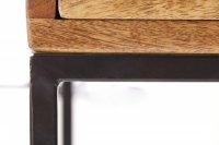 Table de chevet en bois massif style industriel 45cm