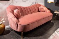 Canapé en velours style rétro coloris rose ancien 220cm