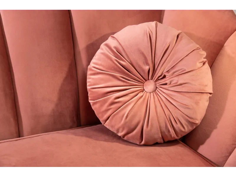 Canapé en velours style rétro coloris rose ancien 220cm