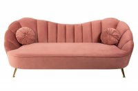Canapé en velours style rétro coloris rose ancien 220cm