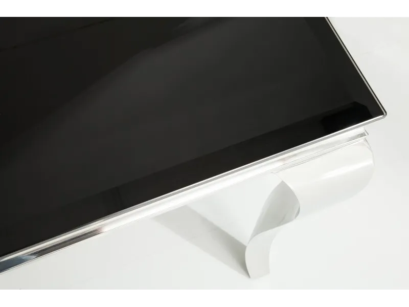 Table de salle à manger 180cm design baroque en noir et argent