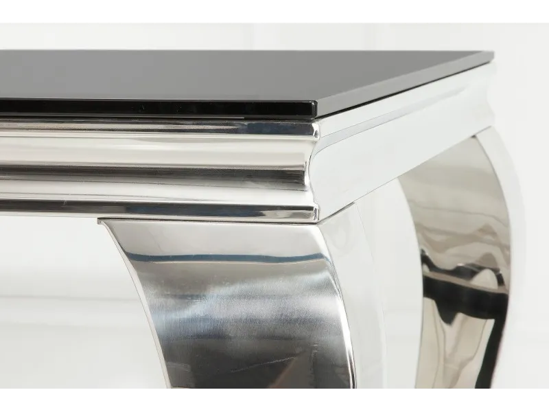 Table de salle à manger 180cm design baroque en noir et argent