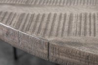 Table à manger design rond de 120 cm coloris gris en bois massif et métal