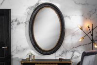 Miroir ovale coloris noir or 135cm