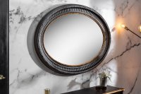 Miroir ovale coloris noir or 135cm