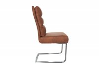 Chaise vintage marron clair design rétro acier inoxydable