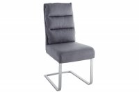 Chaise gris vintage design rétro acier inoxydable