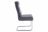 Chaise gris vintage design rétro acier inoxydable
