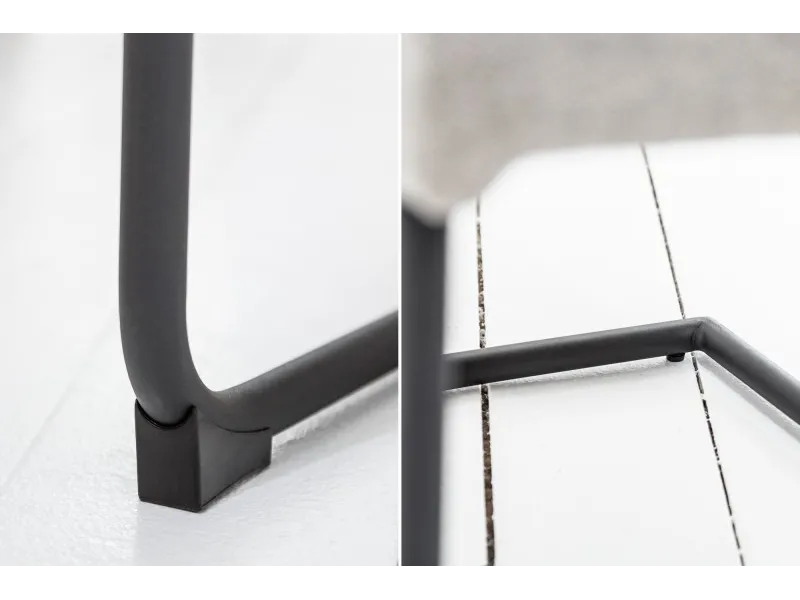 Lot de 2 Chaises confortable tissu texture Cantilever coloris gris clair