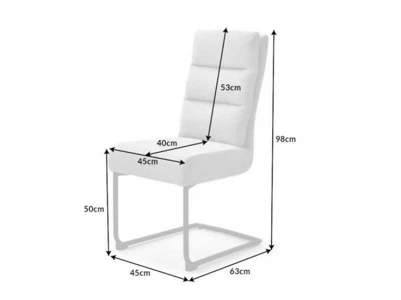 Lot de 2 Chaises confortable tissu texture Cantilever coloris gris clair