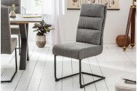Chaise confortable tissu texture Cantilever coloris gris foncé