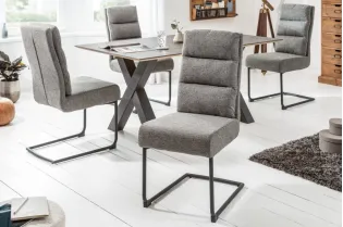 Chaise confortable tissu texture Cantilever coloris gris foncé 2