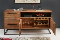Buffet design minimale en bois massif coloris naturelle 165cm