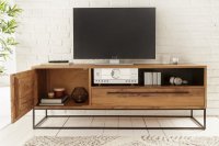 Meuble TV bas en bois massif coloris naturelle 165cm
