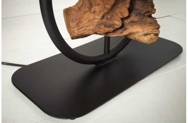 LAMPE DE TABLE BOIS MASSIF 58cm COLORIS NOIR