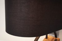 LAMPE DE TABLE BOIS MASSIF 58cm COLORIS NOIR