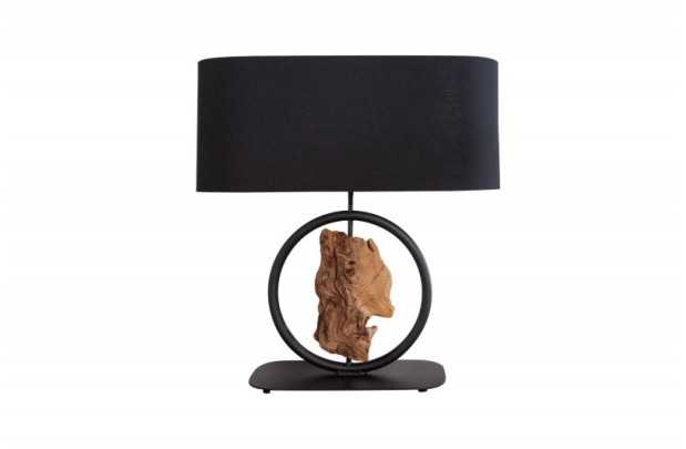 LAMPE DE TABLE BOIS MASSIF 58cm COLORIS NOIR