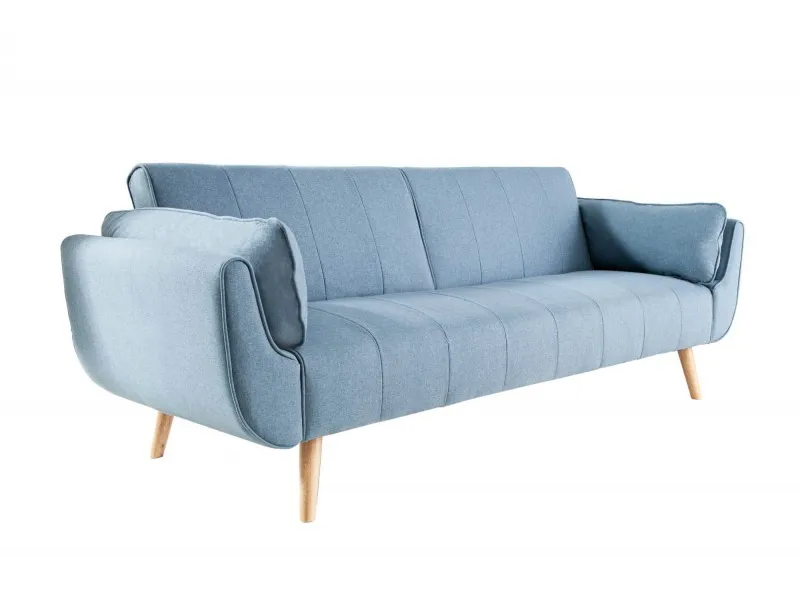 Canapé convertible design scandinave coloris bleu claire en tissu