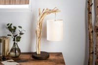 Lampe de chevet en bois flotté design naturel 60cm coloris beige
