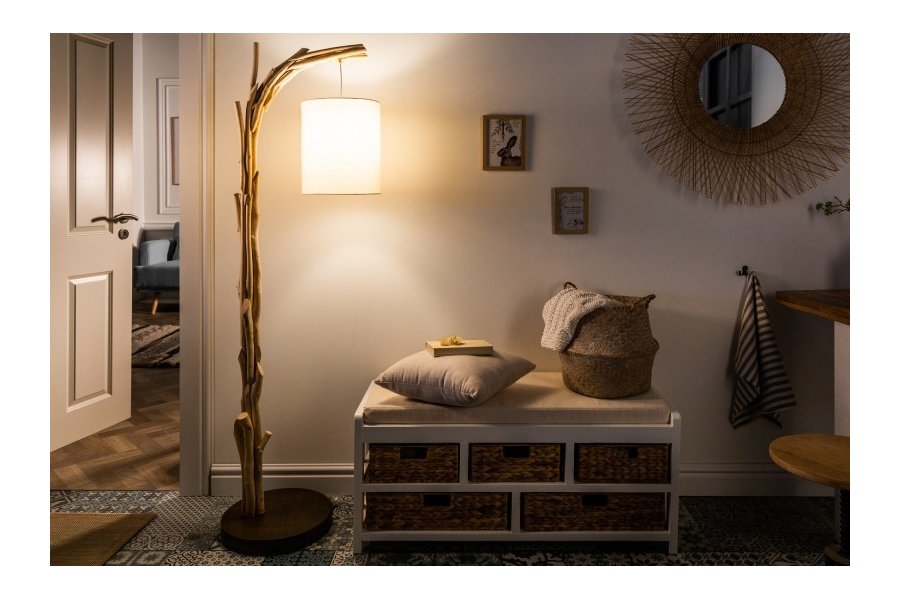 Lampadaire en bois flotté design naturel 163cm coloris beige
