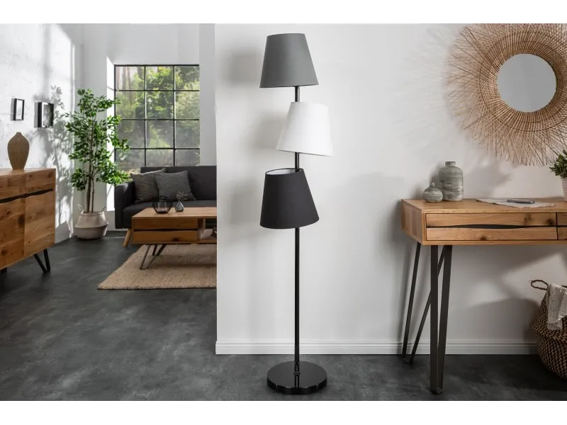 Lampadaire trois « abat-jours » de design Rétro 163 cm
