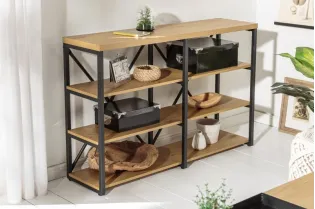 BIBLIOTHEQUE MODERNE STYLE INDUSTRIEL 110cm 2