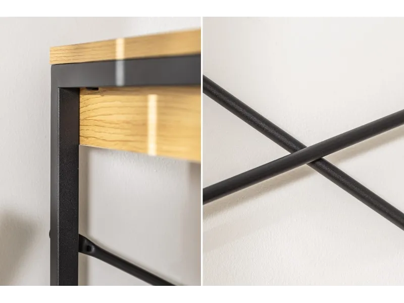 BUREAU D’ANGLE DESIGN INDUSTRIEL EN BOIS MASSIF FORME L