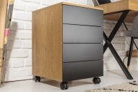 ROLLCONTAINER BAS COULEUR CHENE NATUREL /NOIR