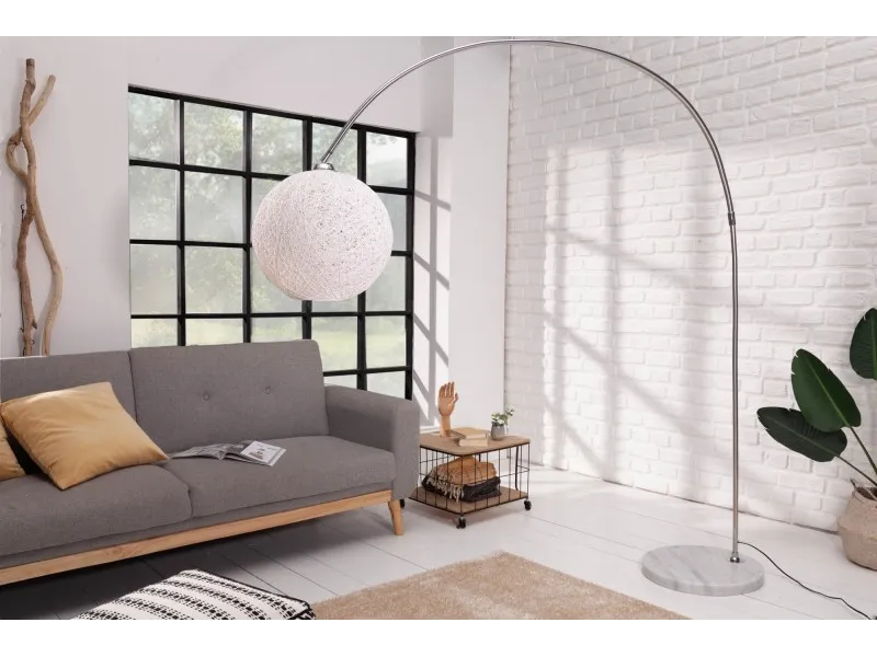 LAMPADAIRE ARC DESIGN COCOON COLORIS BLANC 205cm