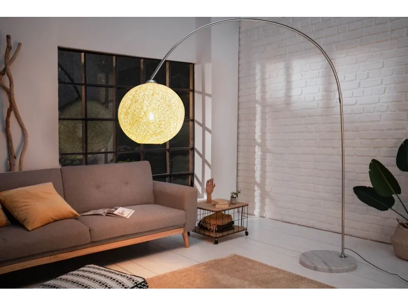LAMPADAIRE ARC DESIGN COCOON COLORIS BLANC 205cm