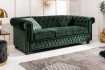 Canapé Chic Chesterfield Design en Velours Vert 3 Places