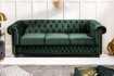Canapé Chic Chesterfield Design en Velours Vert 3 Places