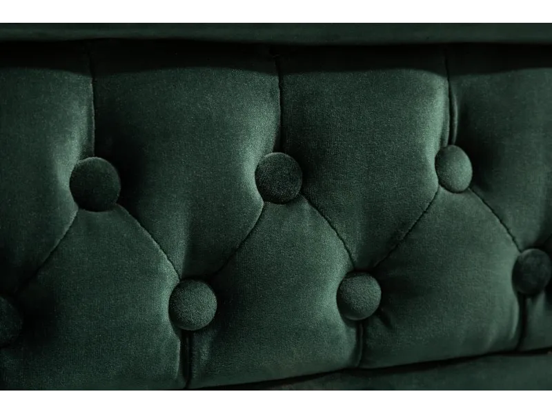 Canapé Chic Chesterfield Design en Velours Vert 3 Places