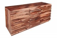 Bahut design coloris naturel en bois massif à 3 tiroirs et 2 portes