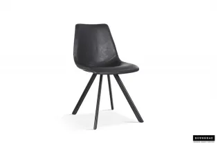 Chaise design Emma en simili cuir coloris noir 2
